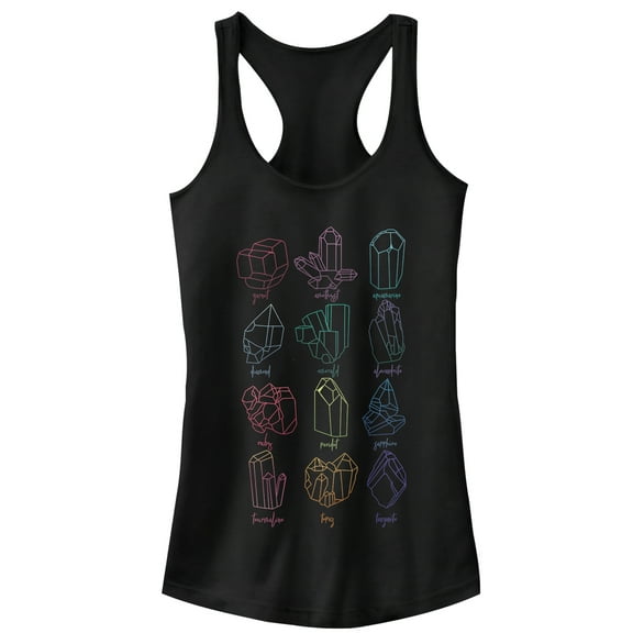 Junior's CHIN UP Birthstone List  Racerback Tank Top Black Large