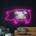 thumbnail image 3 of Handmadetneonsign Come In We're Open Neon Sign, Butcher Shop Open Wall Art Decor, Pig Open Wall Decor, 3 of 5