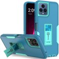 thumbnail image 1 of CoverON For T-Mobile Revvl 6 5G Phone Case, Military Grade Heavy Duty Full Body Kickstand Cover, Turquoise, 1 of 9