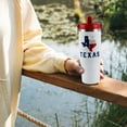 thumbnail image 2 of Cook With Color 30oz Texas Longhorn Stainless Steel Tumbler – Insulated Travel Mug with Handle & Lid, 2 of 5