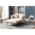 thumbnail image 4 of Fashionable and classic style chaise lounge chair / accent chair for Living Room, bedroom (Beige velvet), 4 of 5