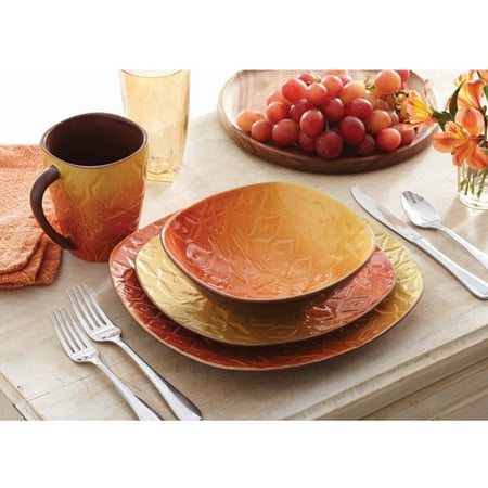 Better Homes and Gardens Southwest 16-Piece Square Dinnerware Set ... Better Homes and Gardens Southwest 16-Piece Square Dinnerware Set ...