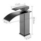 thumbnail image 2 of Mezclador de lavabo de diseño moderno en cascada, con cuerpo de metal duradero y baño de metal cromado de alta calidad. Agua fría y caliente regulable, 2 of 4
