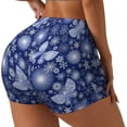 thumbnail image 2 of Kdxio Beautiful Snowflake Butterfly Print Workout Shorts for Women Seamless Soft Smooth Gym Yoga Scrunch Active Shorts, 2 of 5