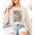 thumbnail image 4 of Olive Loves Apple Women's Football Season Coquette Bow Crewneck Sweatshirt, Sand, Large, 4 of 8
