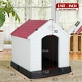 thumbnail image 2 of CL.HPAHKL Dog House, Indoor and Outdoor Durable Waterproof Plastic Dog House with Air Vents and Elevated Floor Suitable for Small, Medium and Large Dogs, Easy to Assemble (RED 35"L*32"W*31"H), 2 of 7