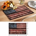 thumbnail image 6 of Retro American Flag Placemats Set of 8 Red Blue Flag Vintage Wooden Place Mats Indoor Wipeable Table Mats Washable Cloth Dining Table Placemats for Kitchen Holiday Party Home Decor 13x19 Inch, 6 of 9