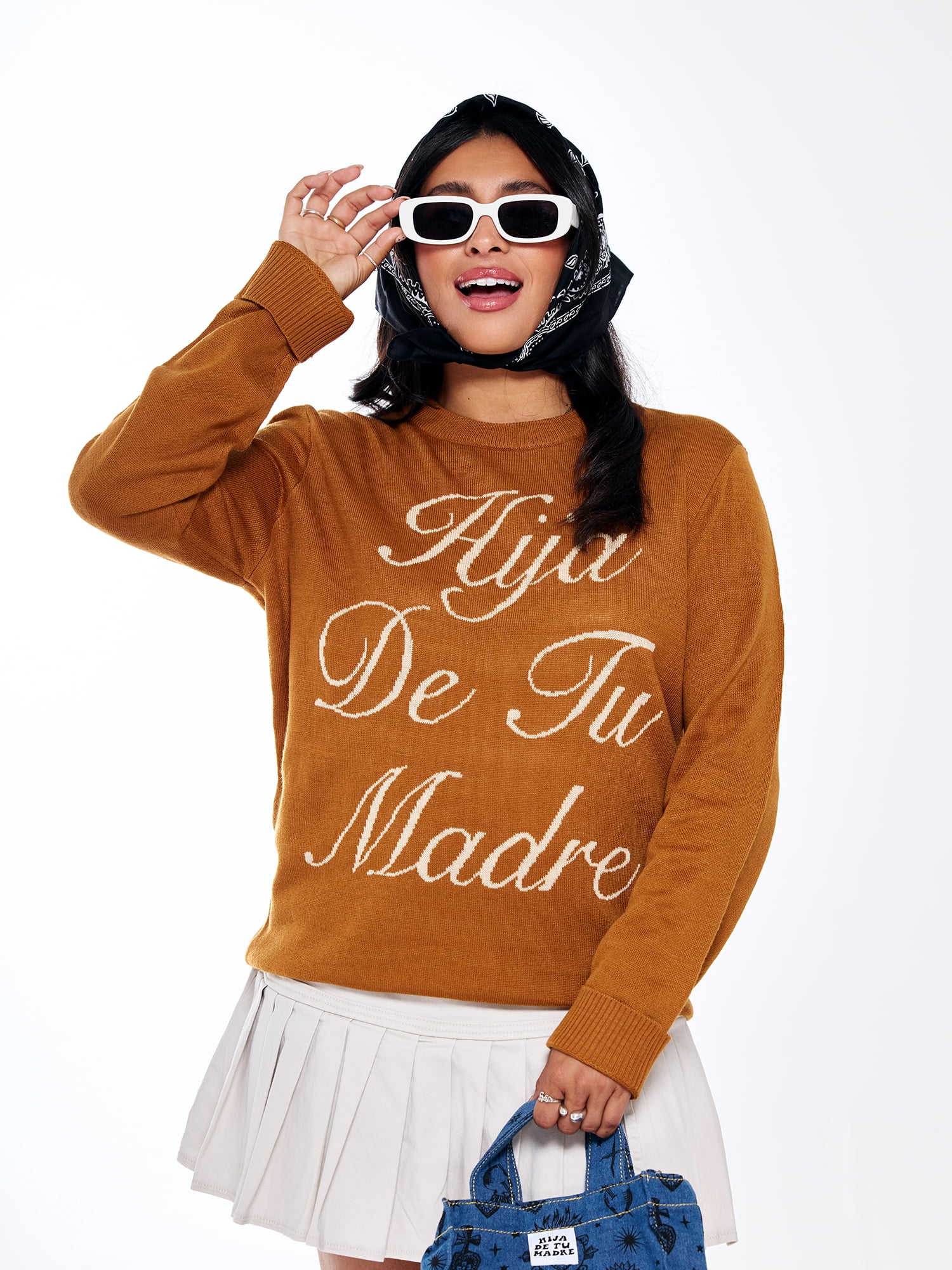 Hija De Tu Madre, Unisex Knit Sweater, Sacred Heart, Sizes XS-3XL