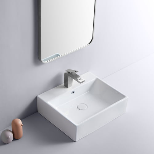 Ceramic Rectangular Vessel Sink Above, Are Rectangular Bathroom Sinks In Style