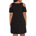 thumbnail image 5 of Femmes Grande Taille Robes Manches Courtes Épaule Froide T-Shirt Décontracté Robe de Bal, 5XL, 5 of 5