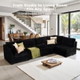 thumbnail image 6 of Toject 130" Modular Sectional Couch, Oversized L Shaped Couch, Cloud Sofa with 5 Seater Deep Seat Sofa for Living Room (Black), 6 of 10