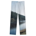 thumbnail image 4 of Lakeside Forest Serenity Winter Female Pants Flannel High Waist Women Pants Lady Warm Straight Leg Plush Trousers, 4 of 7