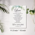 thumbnail image 2 of Christian Canvas Wall Art Love is Patient Love is Kind 1 Corinthians 13:4-8 Canvas Print Positive Scripture Canvas Painting Home Bedroom Wall Decor Framed Wedding Gift 12x15 Inch, 2 of 5