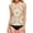Beige Flower, variant on Iauyy High Elasticity Women's Tankini Top- Removable Straps&Cups- Black Rose Design for Beach Pool Partie XXL