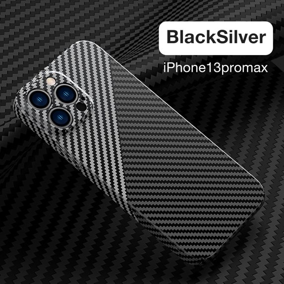 SaniMore for iPhone 13 Pro Max 6.7" 2021 Slim Case, Carbon Fiber Support Wireless Charging Shockproof Anti-drop Lens All-inclusive Heavy Duty Protective Anti-fingerprint Magnetic Case, Blacksilver