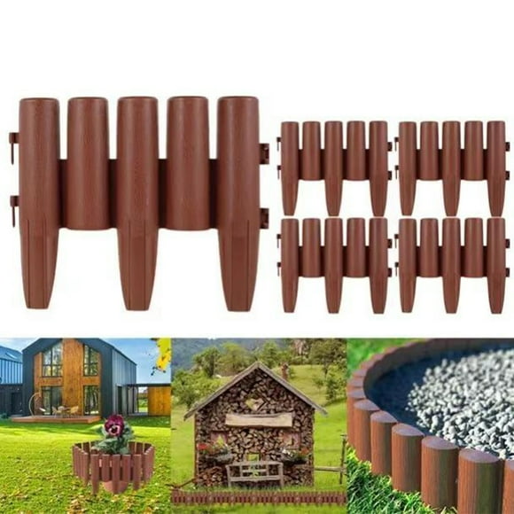 Garden Edging Border,Garden Fence Edging,5Pcs Plastic Edgings Garden Picket Fence - Grass Flowerbeds Plant Borders - Decorative Scenery Road Panels - Weather Proof Plastic Garden Fence