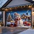 thumbnail image 6 of Polyester Christmas Garage Banner 96x84 In, HD Digital Outdoor Holiday Decor Flag, Santa Snowman Christmas Tree Yard for Home Party, 6 of 8