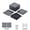 Gray, variant on 44 Pack  Plastic Interlocking Deck Tiles,(12pcs Edge strips+4pcs Corners)Outdoor Patio Flooring, 12"x12" Interlocking Decking Tile Outdoor All Weather Use, Waterproof Patio Pavers for Pool Balcony