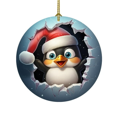 

Christmas Decorations Christmas Tree Decoration Penguin Pendant Acrylic Flat Decoration Home Decoration Pendant Penguin Pendant 1 PC