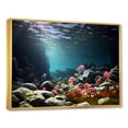 thumbnail image 2 of Designart "Symphony Of The Deep Sea And Aquatic Life" Coastal Coral Under Water Floater Framed Canvas Art Print, 2 of 5