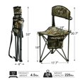 thumbnail image 5 of PORTAL Taburete trípode plegable rápido extra grande con respaldo, silla de camping para pesca con correa de transporte (camuflaje), 5 of 5