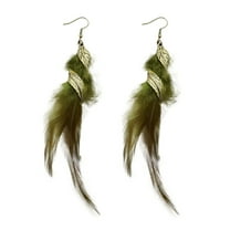 Feather Earrings for Women Bohemian Fringe Tassel Long Drop Dangle Earrings Set with Design for Women
