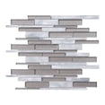 thumbnail image 2 of Sample - Taupe Gray Aluminum Metallic Metal Crystal Glass Textured Mosaic Tile Backsplash, 2 of 6