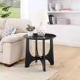 thumbnail image 2 of Round End Table, 25" Round Side Table, Round Side Tables Living Room, Accent Table for Bedroom(Black), 2 of 6
