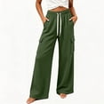 thumbnail image 6 of Plus Size Lounge Pants for Womens Fashion Wide Leg Cargo Sweatpants Elastic Drawstring High Waist Casual Sweat Pants With Pockets, 6 of 7