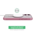 thumbnail image 6 of onn Cell Phone Case for iPhone 17, MagSafe Compatible with Built-in Rotating Ring Kickstand, Frosted Clear/Pink, 6 of 10
