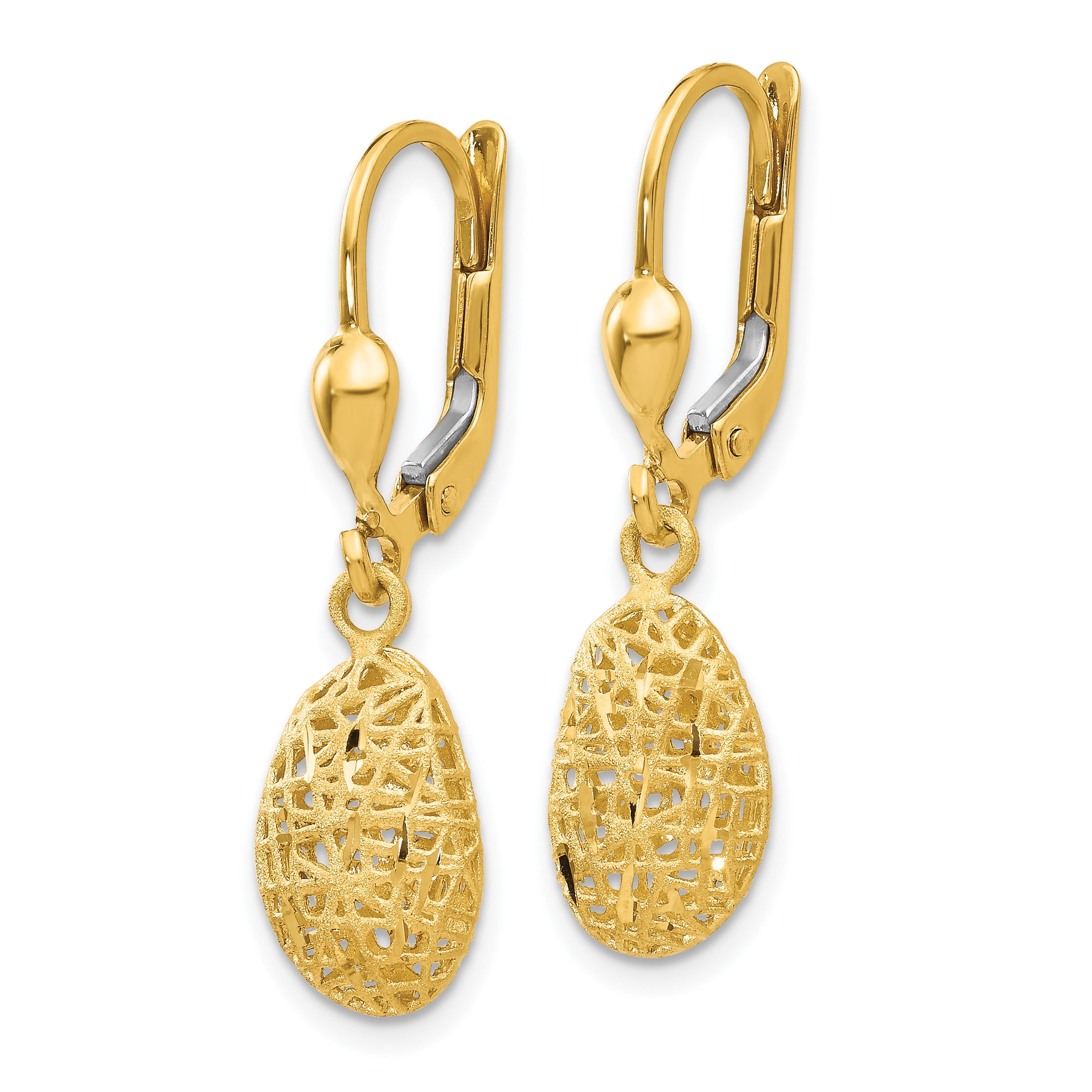 NEW. A PAIR OF DANGLY GOLD COLOUR HEART LEVERBACK HOOK EARRINGS
