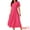 Hot Pink, variant on DARING DIVA Short Sleeve Wrap V Neck Flowy Pleated Midi Dress S Black