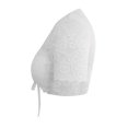 thumbnail image 6 of Dakiuu Women Drawstring Ruched Square Neck Lace Crop Blouse Short Scallop Sleeve Mini Cropped Top Lightweight Sheer Layering Shirt for German Folk Beer Bar Daily Party, 6 of 6