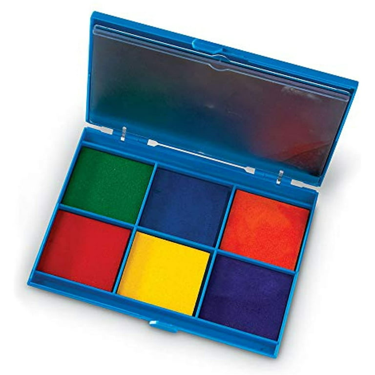 Learning Resources 7-Color Washable Ink Stamp Pad, Green, Blue, Orange,  Red, Yellow, Purple, Ages 3+ 