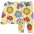 thumbnail image 3 of Girls 2 Piece Pajama Set Cute Print Sleepwear Soft Long Sleeve Top And Pants Matching Nightwear Outfit For Toddlers Kids Children 2 To 10 Years Old, 3 of 3