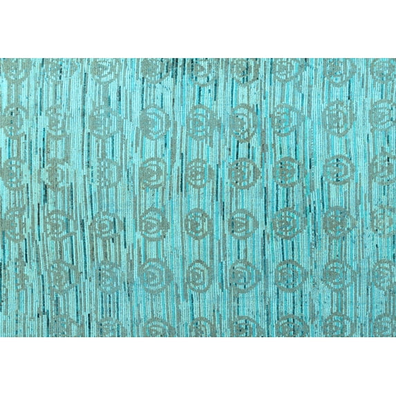 Ahgly Company Indoor Rectangle Abstract Light Blue Modern Area Rugs, 2' x 4'