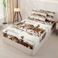 thumbnail image 2 of Homewish Vintage Desert Cowboy Zipper Twin Comforter Sets with Fitted Sheet and 2 Pillowcases,Cactus Horse Western Strip Zipper Bedding Set,Reversible,4pcs, 2 of 7