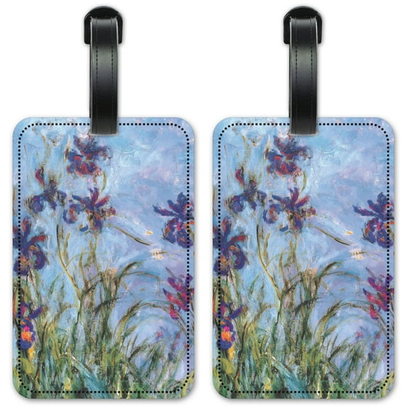 Monet: Irises - Luggage ID Tags / Suitcase Identification Cards - Set of 2