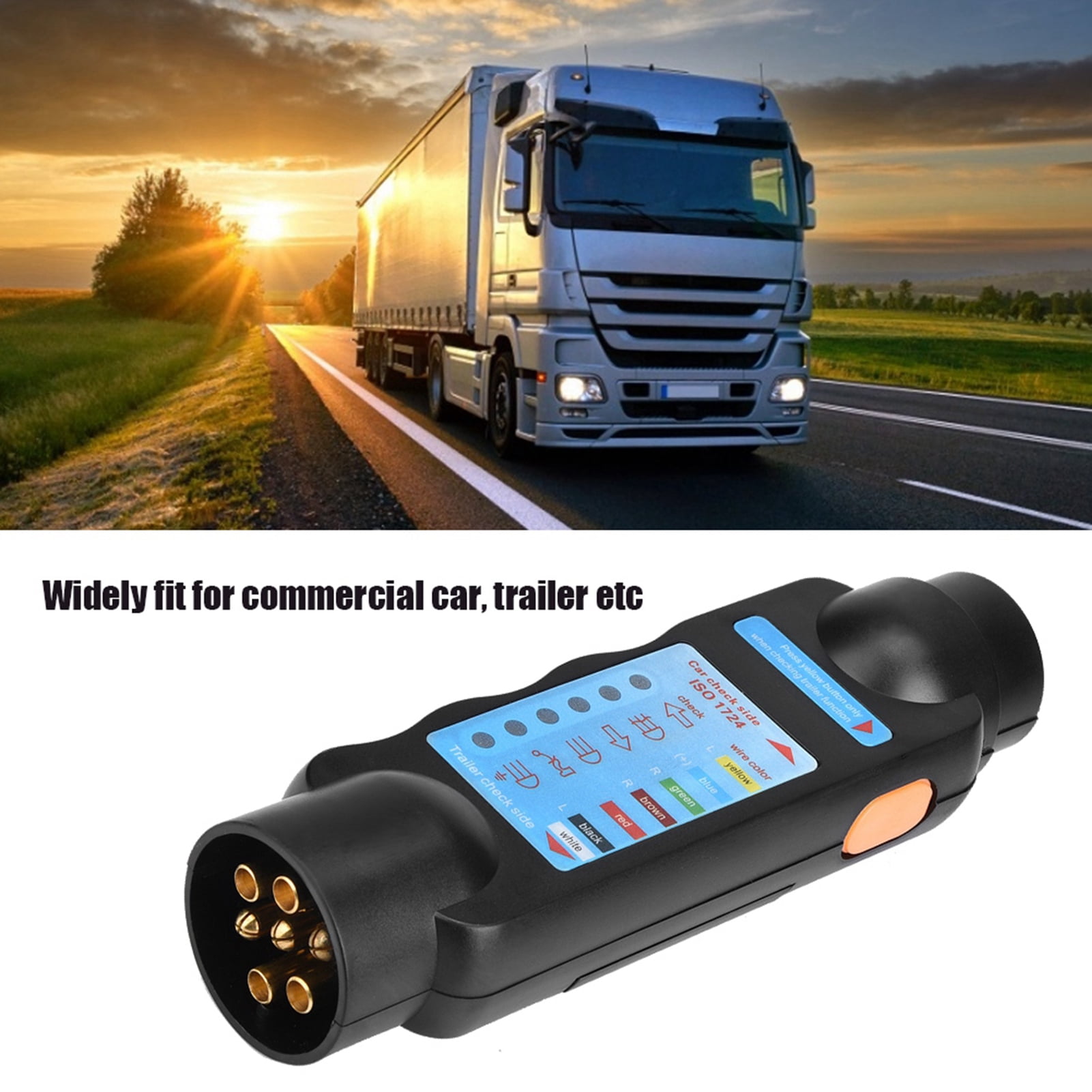 Trailer Plug, European Standard ABS Plastic Towing Light Wiring Tester