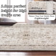 thumbnail image 5 of YOUFORTONG 6x6 Square Living Room Area Rug, Washable Soft Distressed Oriental Non-Slip Farmhouse Low Pile Thin Stain Resistant Indoor Carpet,Ivory, 5 of 8
