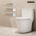 thumbnail image 2 of HOROW Compact Elongated One-Piece Ceramic Toilet, Soft Close Seat, Dual Flush 1.1/1.6 GPF, 12" Rough-In, 2 of 12