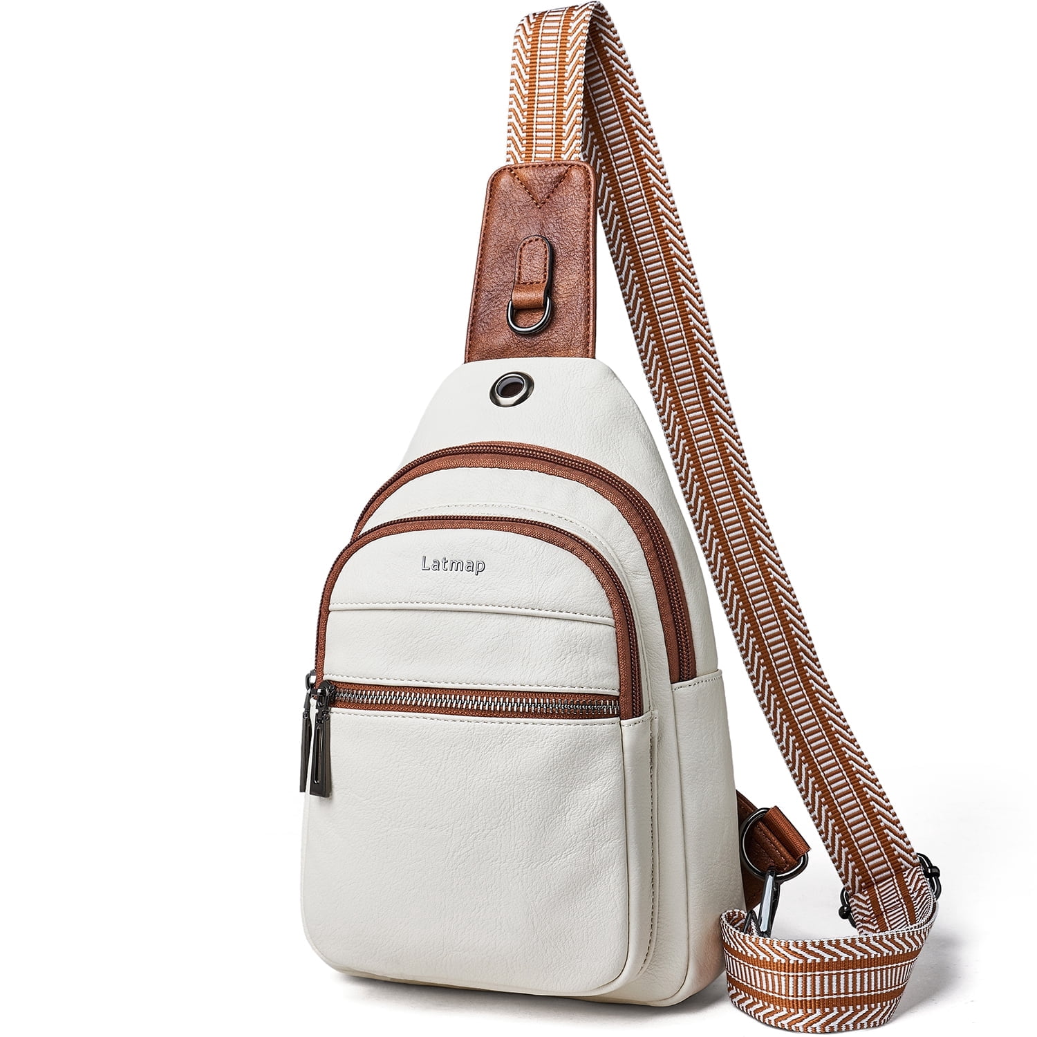 LATMAP Crossbody Sling Bag for Women&Men, Adjustable Straps,  Suitable for travel and as a gift, Beige