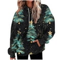 thumbnail image 2 of PNTUTB Women's Fashion Christmas Prints Long Sleeve Hoodies Drawstring Loose Pullovers Casual Sweatshirts with Pocket, 2 of 6