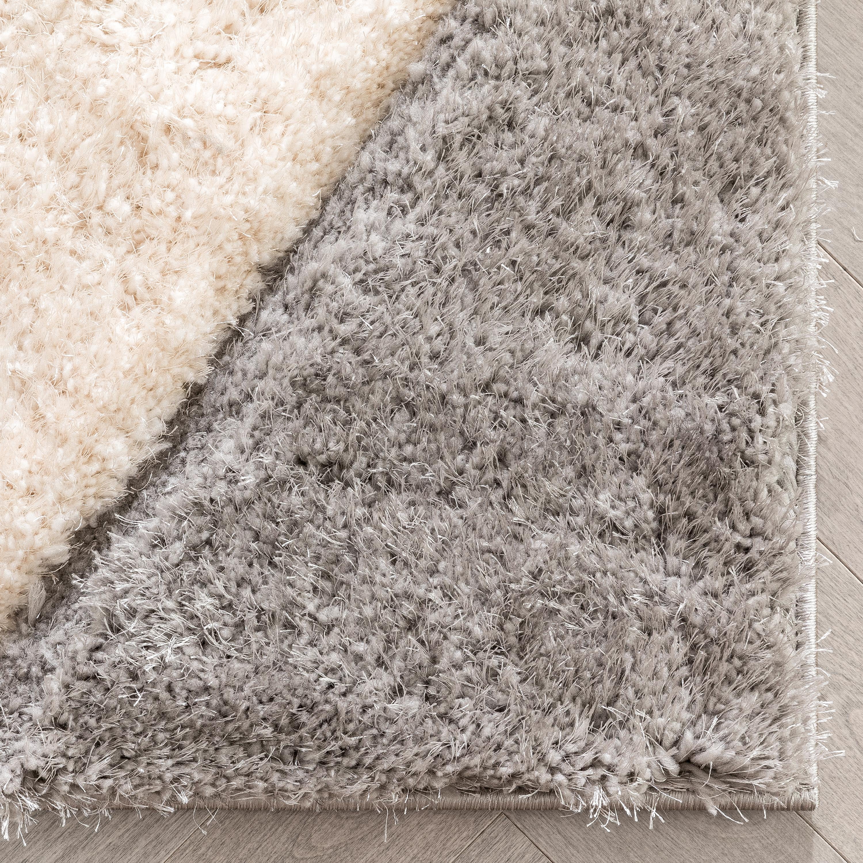 Well Woven Lolly Mika Retro Zig-Zag Pattern Pink Grey 2'7" x 7'3" Runner 3D Texture Shag Area Rug