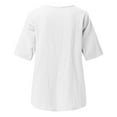 thumbnail image 5 of PMVFHDE Womens Short Sleeve Tops Summer Fashion V Neck Short Sleeve Embroidery Linen Blend Blouse White，L, 5 of 7