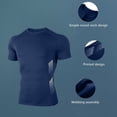 thumbnail image 3 of SeCaotees Men's Short‑Sleeve Muscle Tee Raglan Seam Crew Neck Stretchy Fabric Slim Fit Lightweight Breathable For Workout Gym Daily Tops Navy,M, 3 of 8