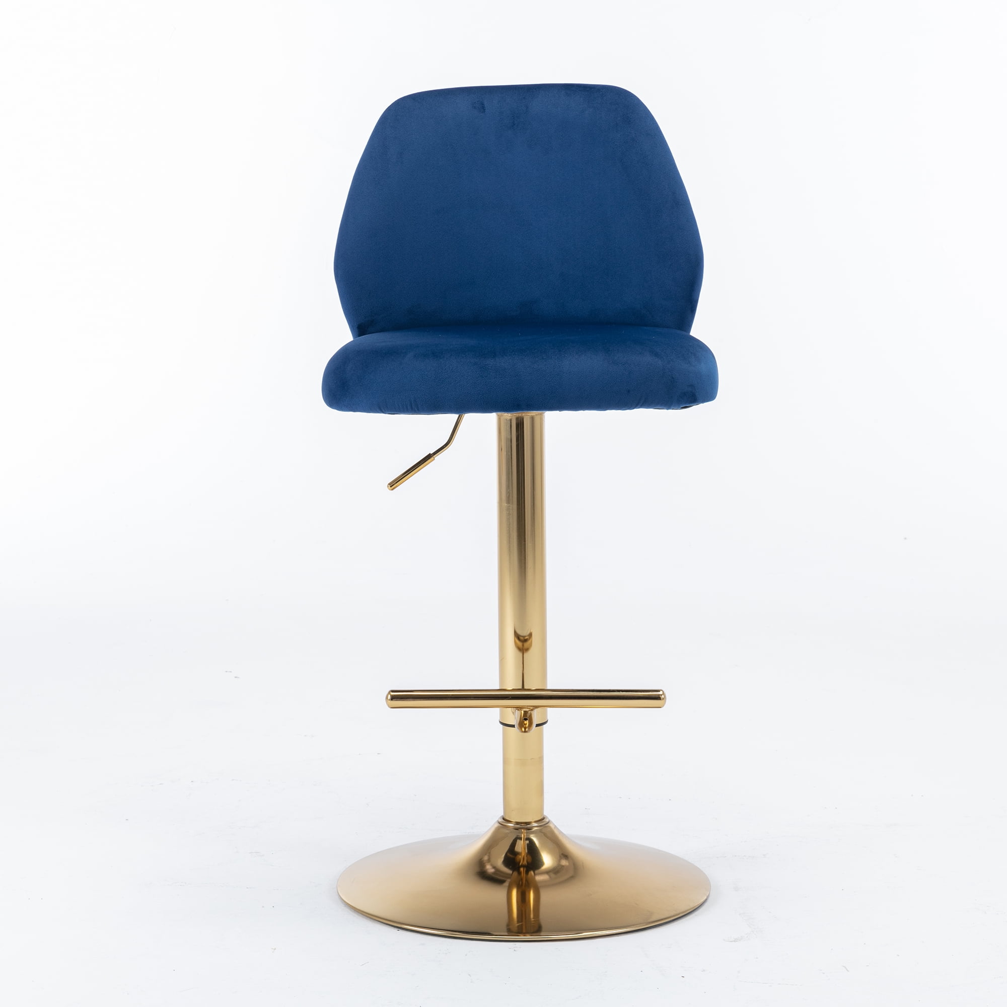 Kadyn Swivel Bar Stools Chair Set of 2, Adjustable Counter Height Barstools with Tufted High Back & Ring Pull, Navy Blue Kadyn Swivel Bar Stools Chair Set of 2, Adjustable Counter Height Barstools with Tufted High Back & Ring Pull, Navy Blue