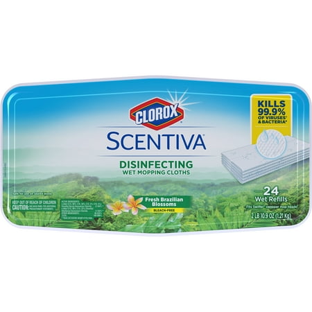 - Clorox Scentiva Disinfecting Wet Mopping Cloths, Fresh Brazilian Blossoms, 24 ct