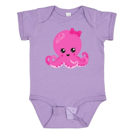 

Inktastic Cute Octopus Little Octopus Baby Octopus Hearts Gift Baby Girl Bodysuit