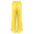 thumbnail image 4 of Yellow Linen Pants Women Summer 2025 New Women's Casual Loose Fitting Waist and Ankle Patchwork Lace Cotton and Linen Pants Sweatpants Womens Fashion, 4 of 5